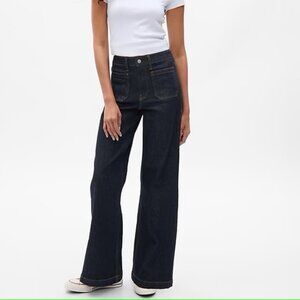 High Rise Stride Wide-Leg Jeans